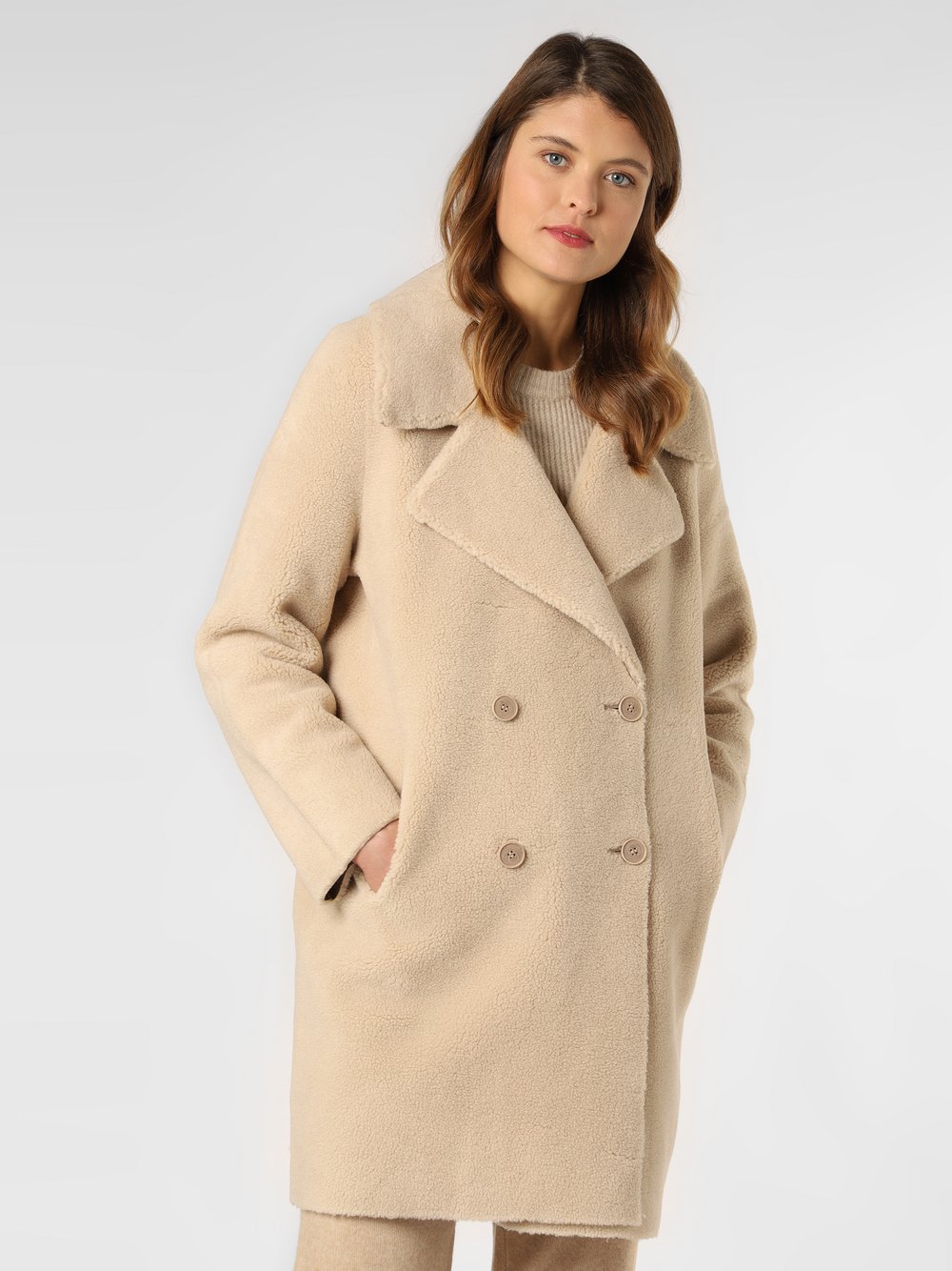 Esprit Collection - Damski płaszcz dwustronny, beżowy