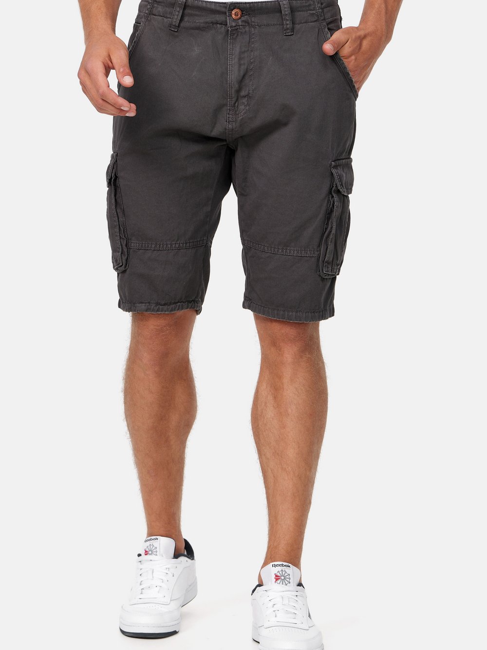 Indicode Shorts Cargo Herren Baumwolle grau, XXXL