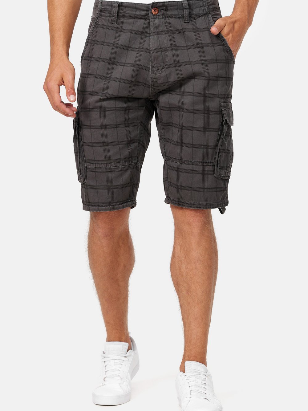 Indicode Shorts Cargo Herren Baumwolle grau, XXL