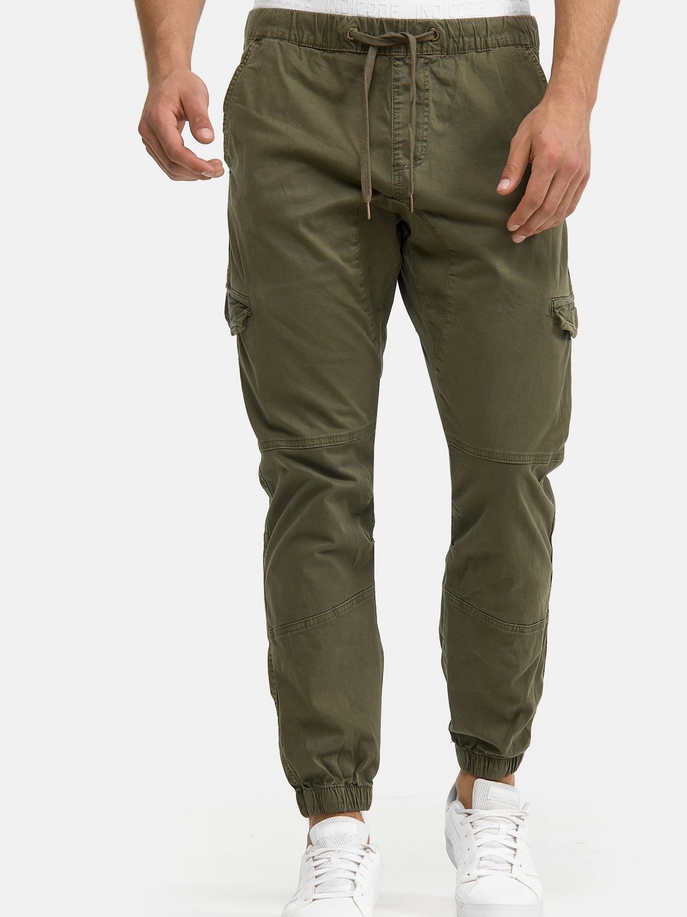 Indicode Cargohose Herren Baumwolle grün, L