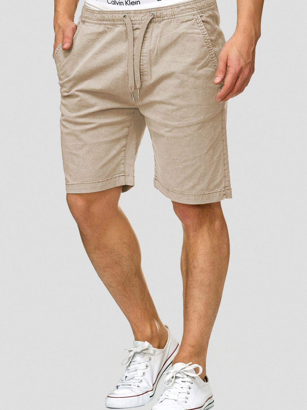 Indicode Shorts Chino Herren Baumwolle weiß, XXXL