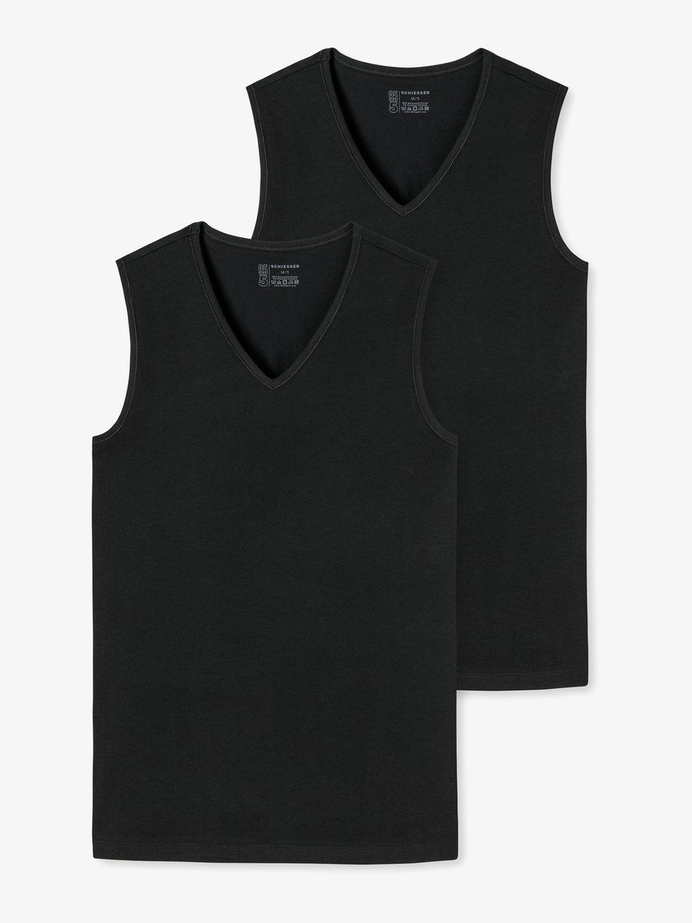 Schiesser Tank-Top  Herren Jersey schwarz, 4