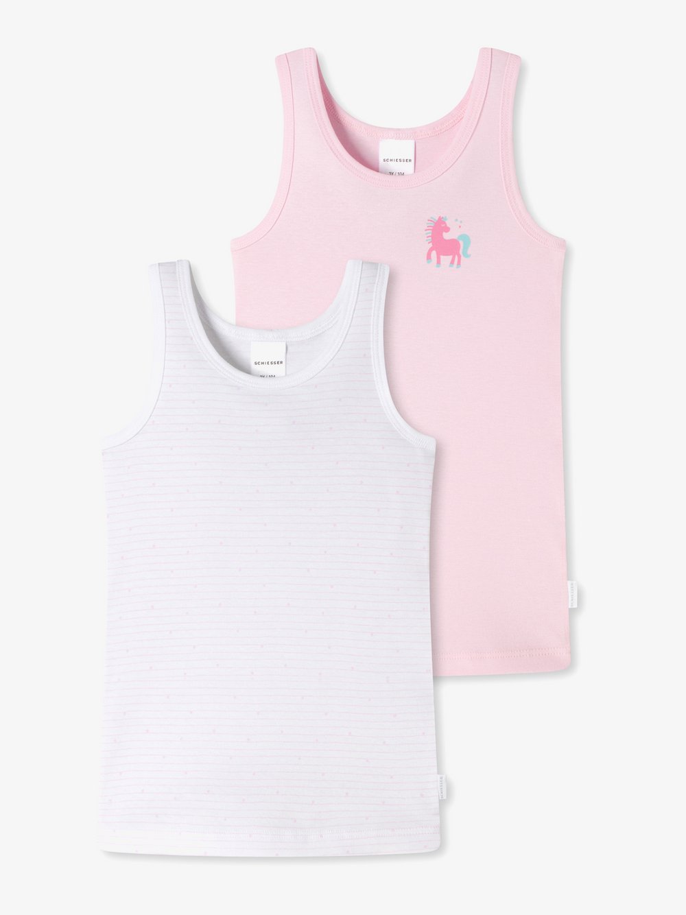 Schiesser Unterhemden  Mädchen Jersey rosa gemustert, 104