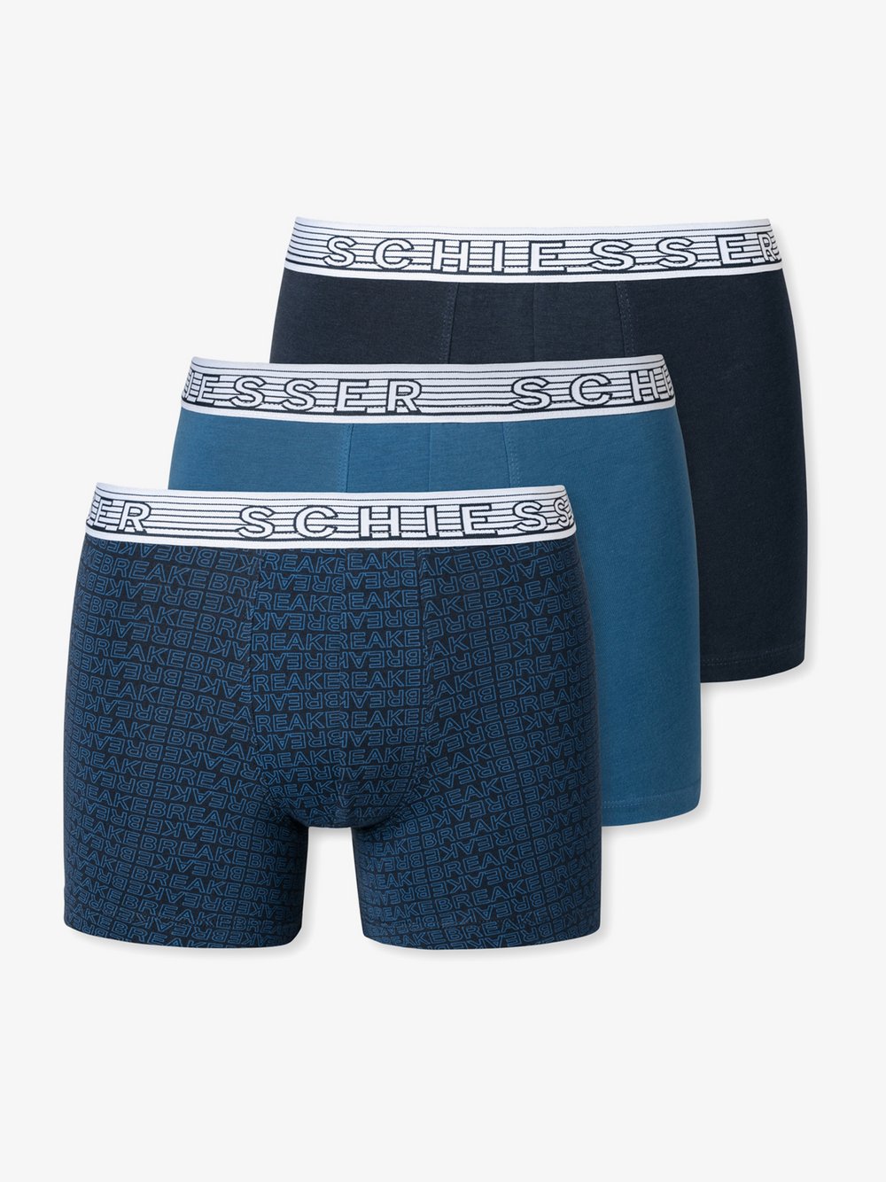 Schiesser Retroshorts  Jungen Jersey blau bedruckt, 140