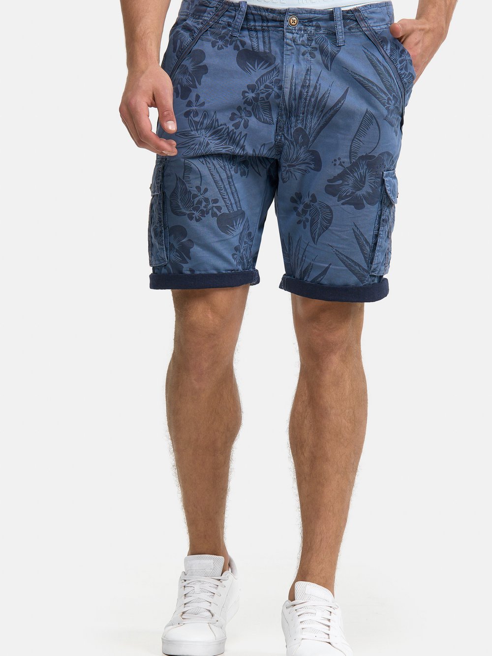 Indicode Shorts Cargo Herren Baumwolle blau, S