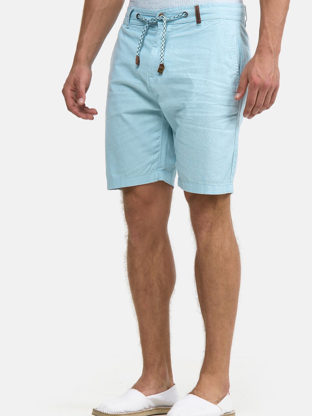 Indicode Shorts Leinen Herren blau, S