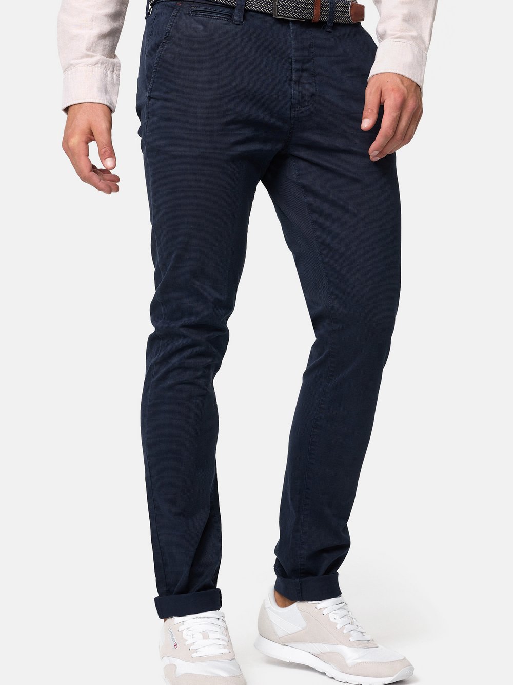 Indicode Chinohose Herren Baumwolle blau, 31-34