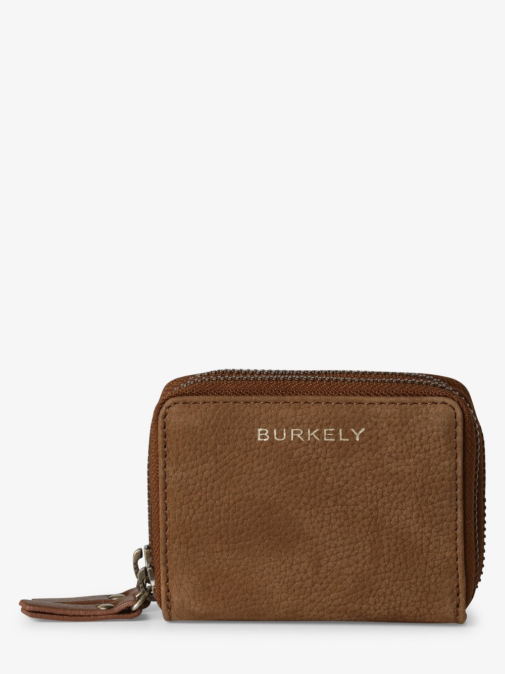 BURKELY - Damski portfel ze skóry, beżowy