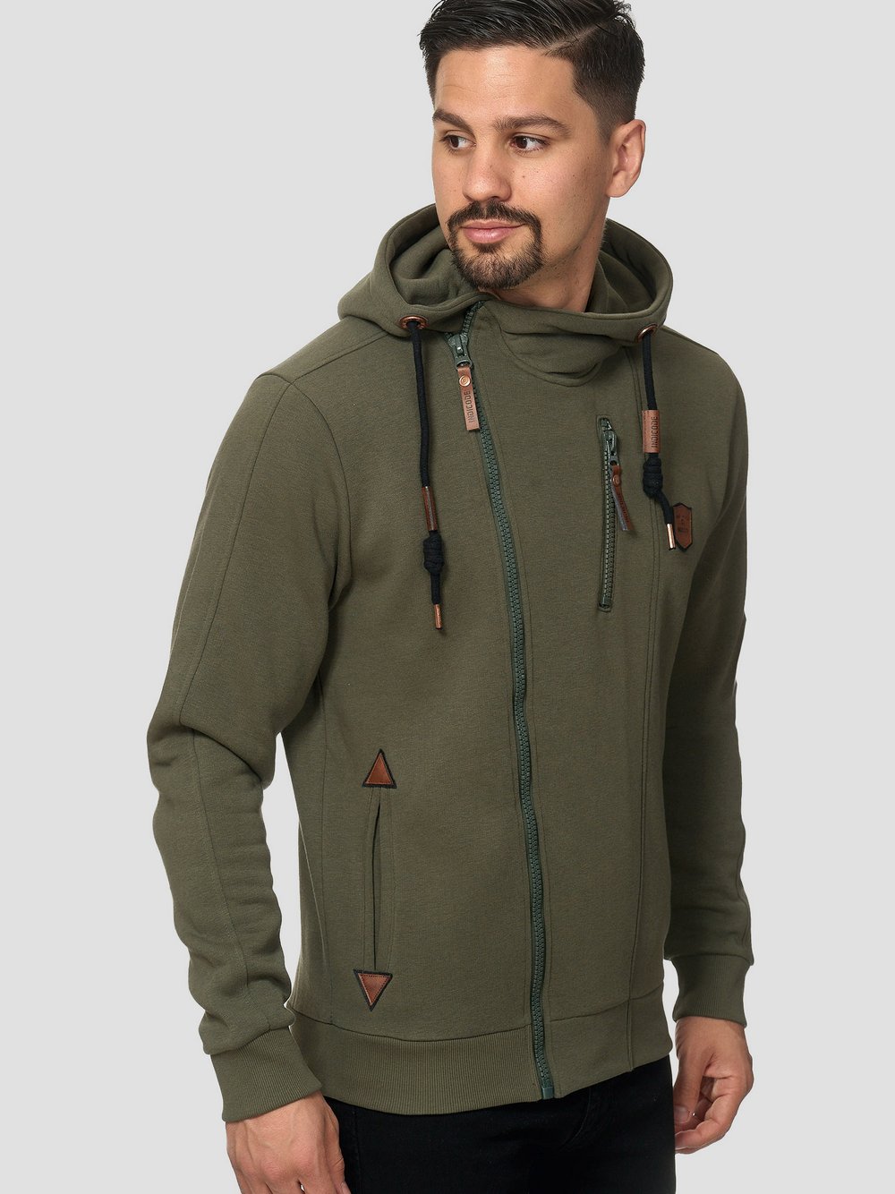 Indicode Hooded Jacket Herren Baumwolle grün, S