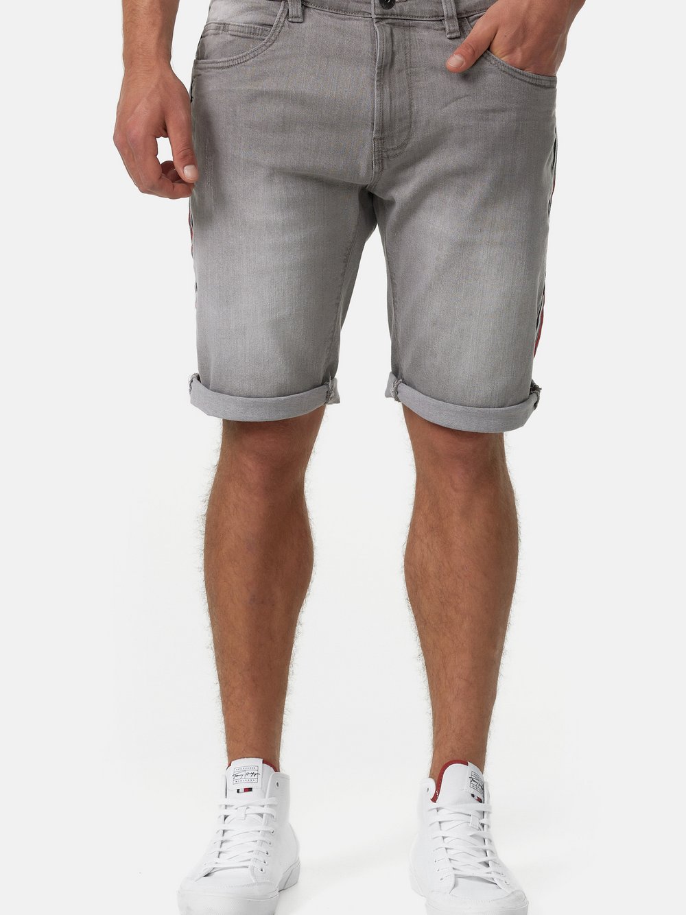 Indicode Shorts Jeans Herren Baumwolle grau, S