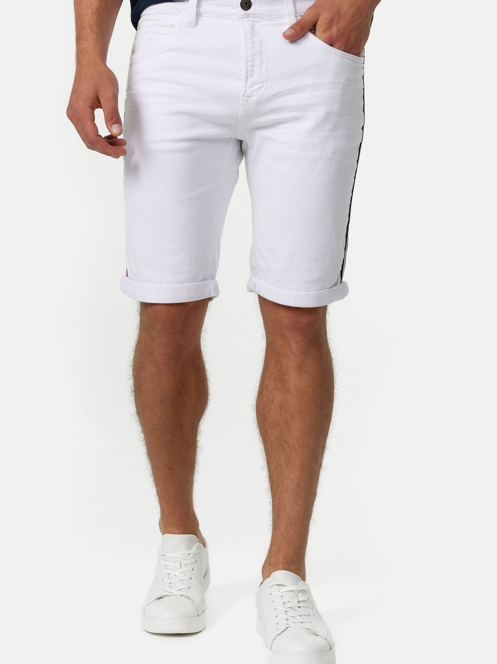 Indicode Shorts Jeans Herren Baumwolle weiß, L