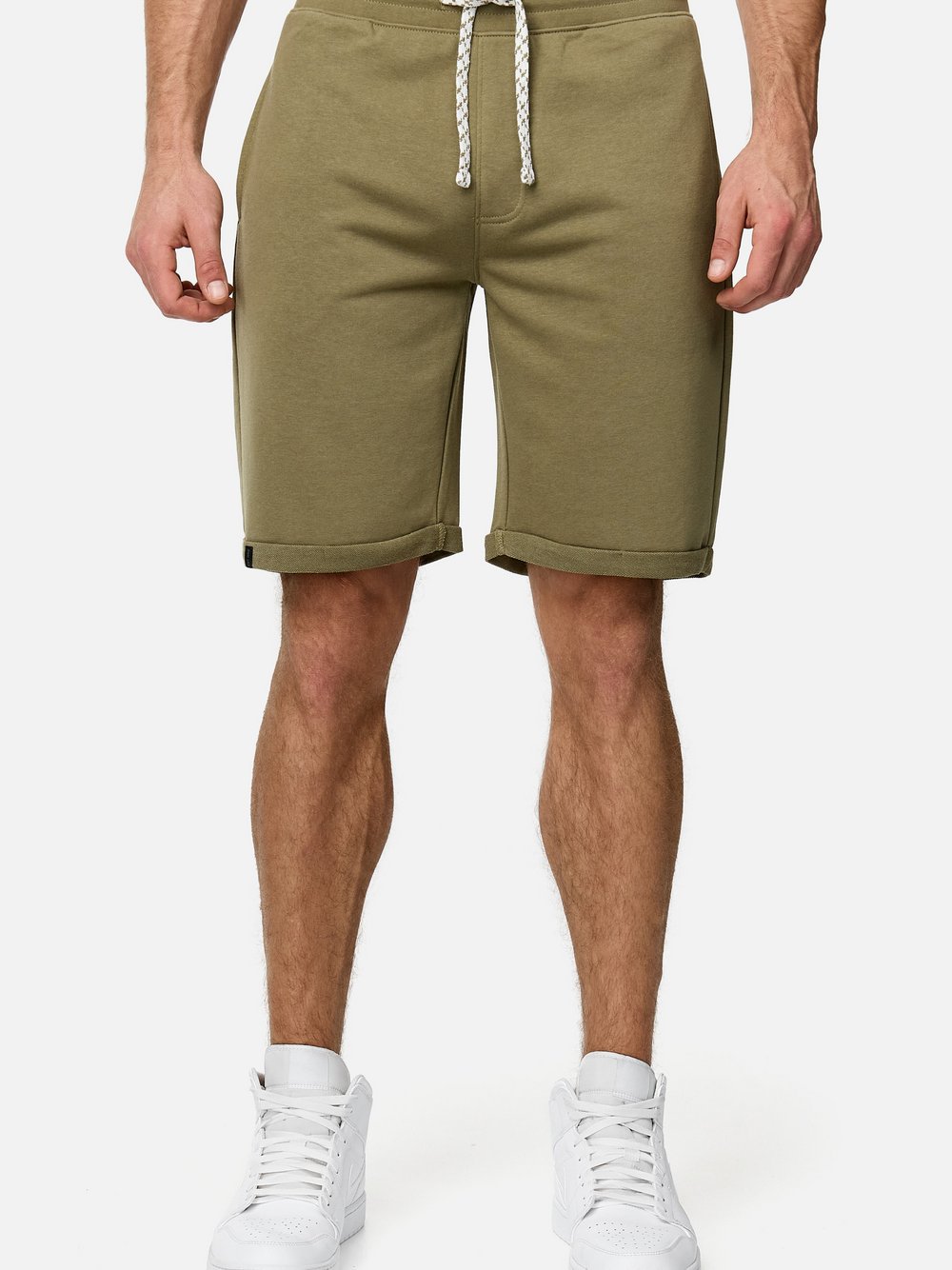 Indicode Shorts Sweat Herren Baumwolle grün, M