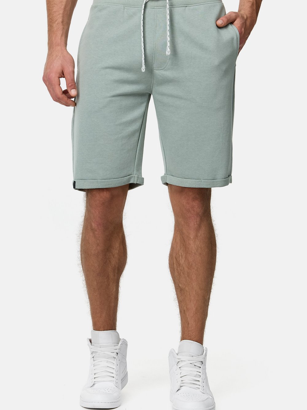 Indicode Shorts Sweat Herren Baumwolle grün, M