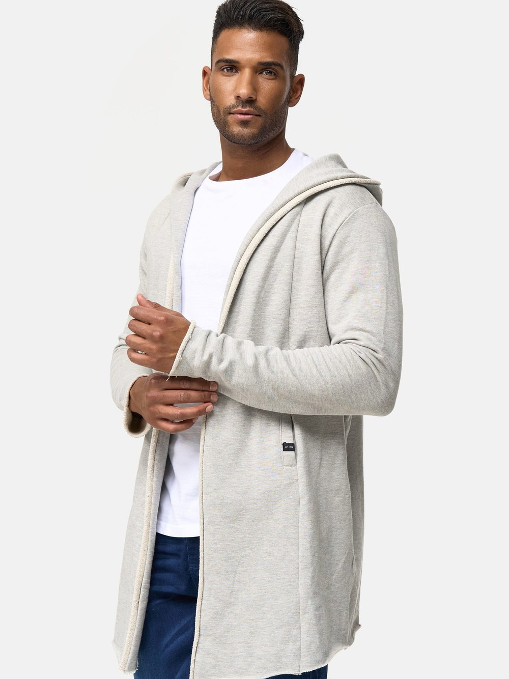 Indicode Sweatjacke Herren Baumwolle grau, XS