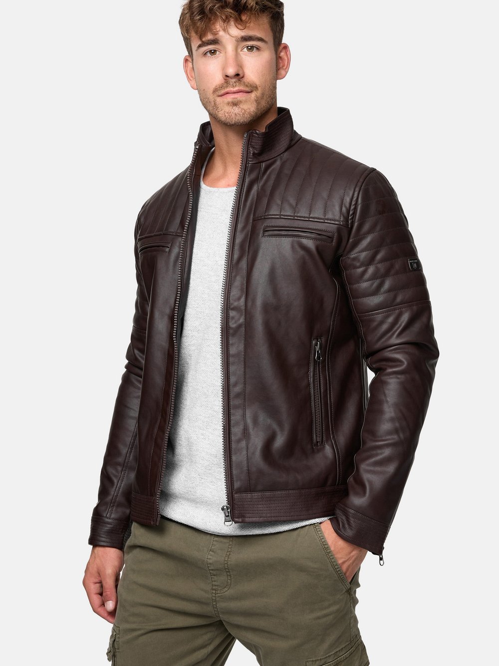 Indicode Kunstlederjacke Herren braun, XL