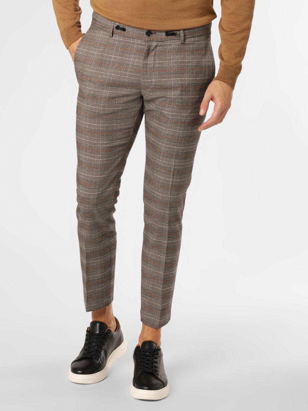 Finshley & Harding London - Męskie spodnie od garnituru modułowego – Russell, brązowy