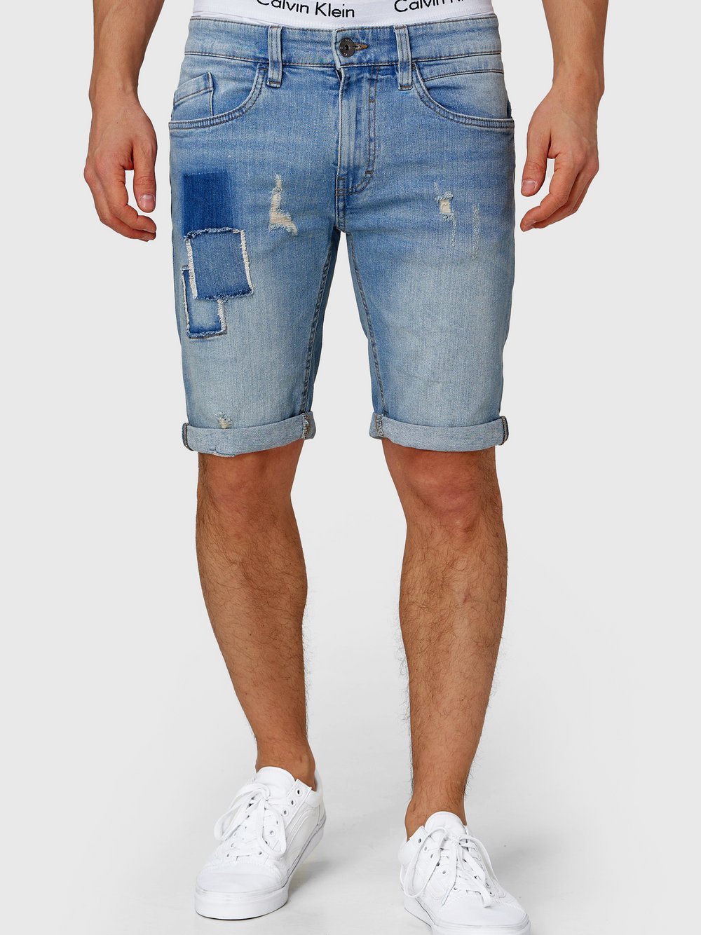 Indicode Shorts Jeans Herren Baumwolle blau, S