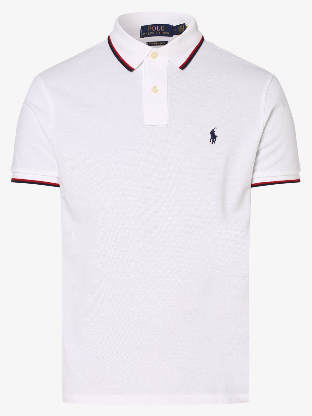 Polo Ralph Lauren - Męska koszulka polo – Custom Slim Fit, biały