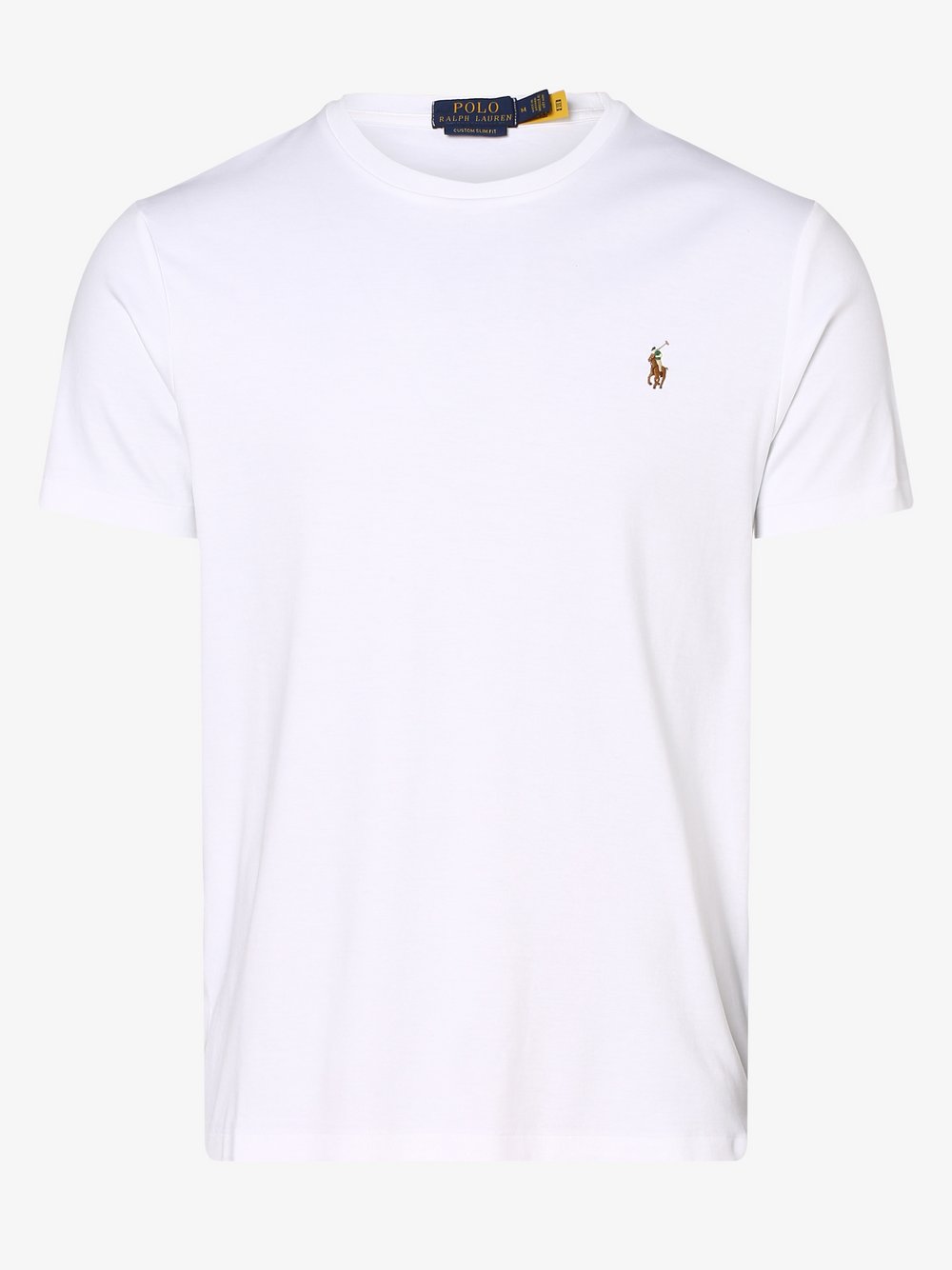 Polo Ralph Lauren - T-shirt męski – Custom Slim Fit, biały