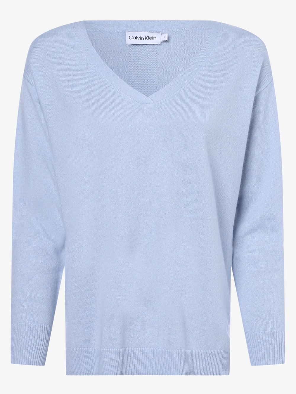 Calvin Klein - Sweter damski z czystego kaszmiru, niebieski