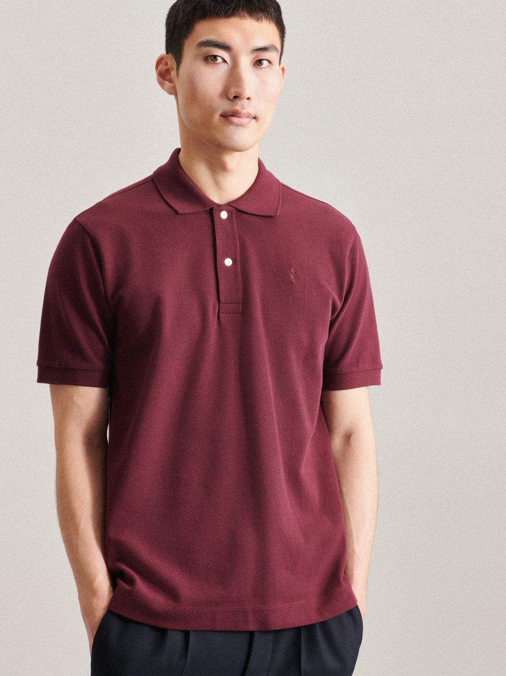 Seidensticker Polo Herren Baumwolle rot, S