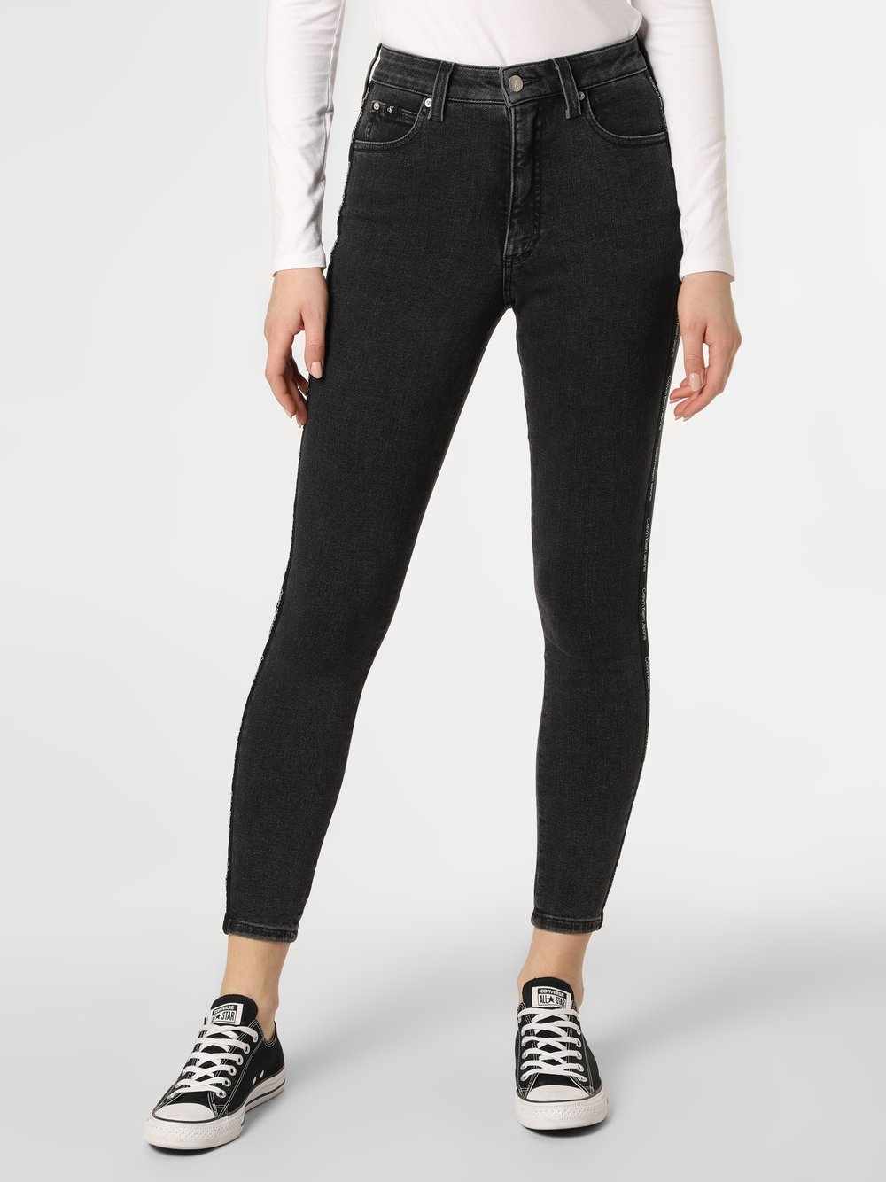 Calvin Klein Jeans - Jeansy damskie, szary|czarny
