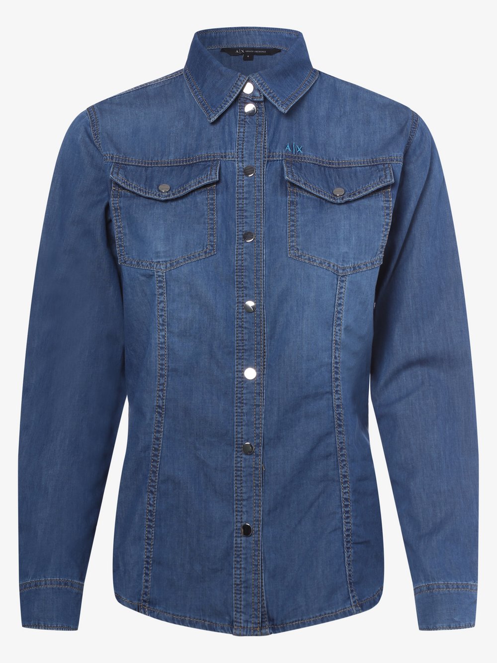 Armani Exchange - Damska koszula jeansowa, niebieski