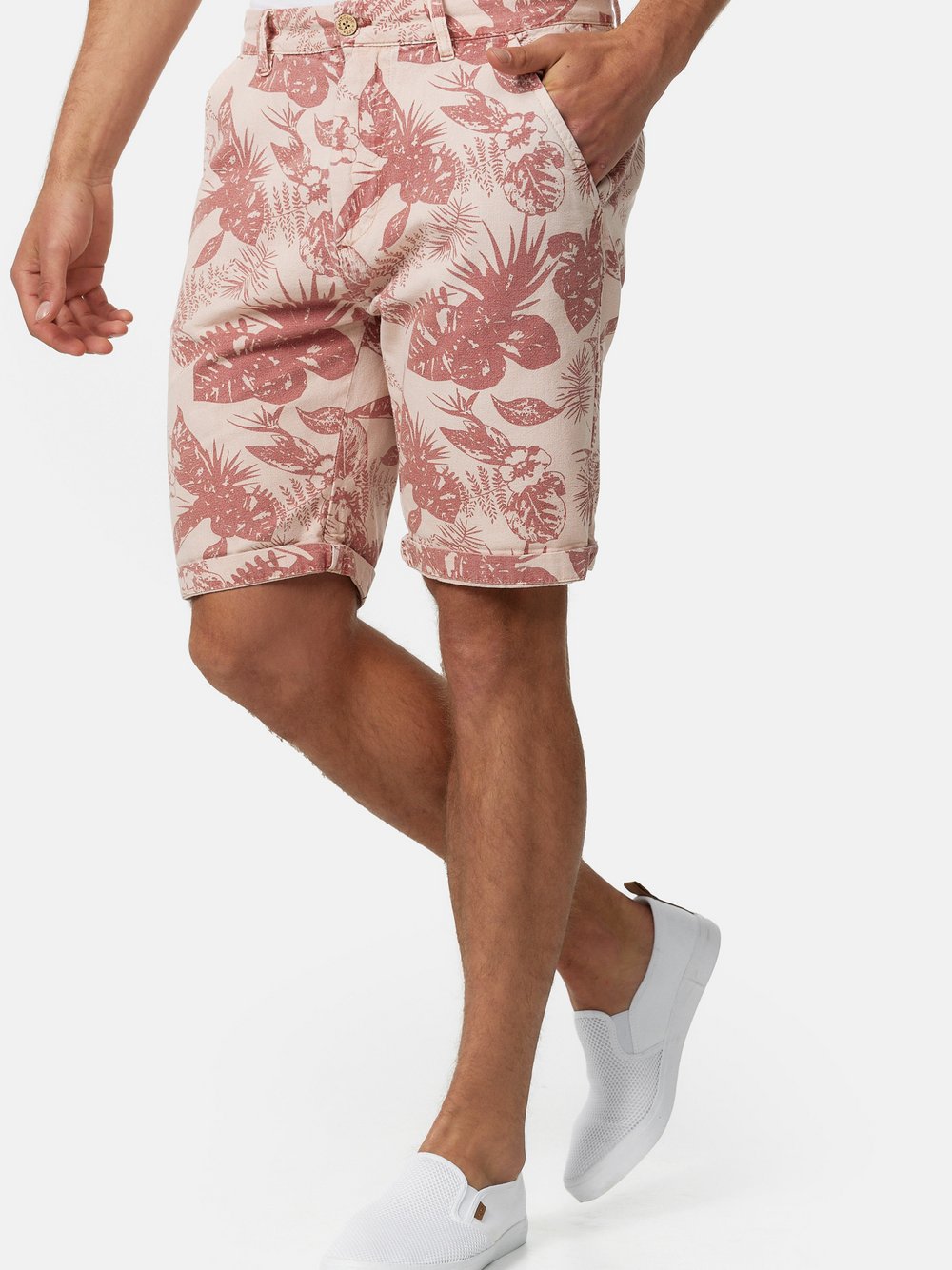 Indicode Shorts Chino Herren Baumwolle rosa, L