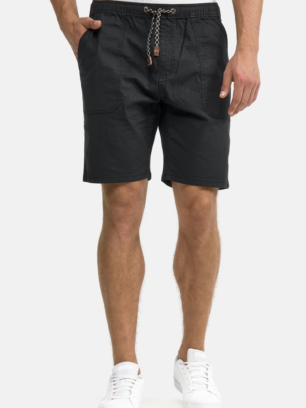 Indicode Shorts Chino Herren Baumwolle schwarz, L