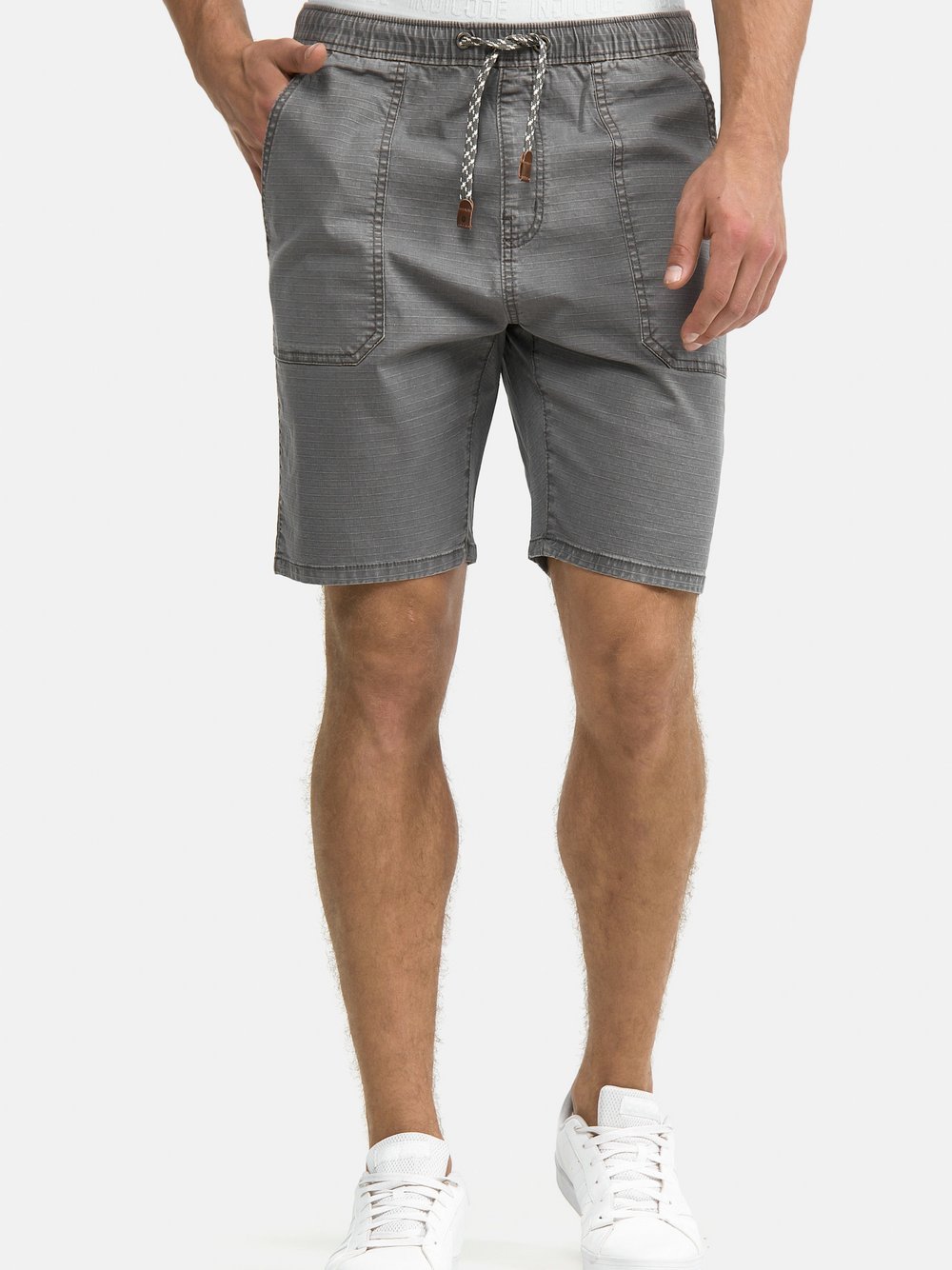 Indicode Shorts Chino Herren Baumwolle grau, S