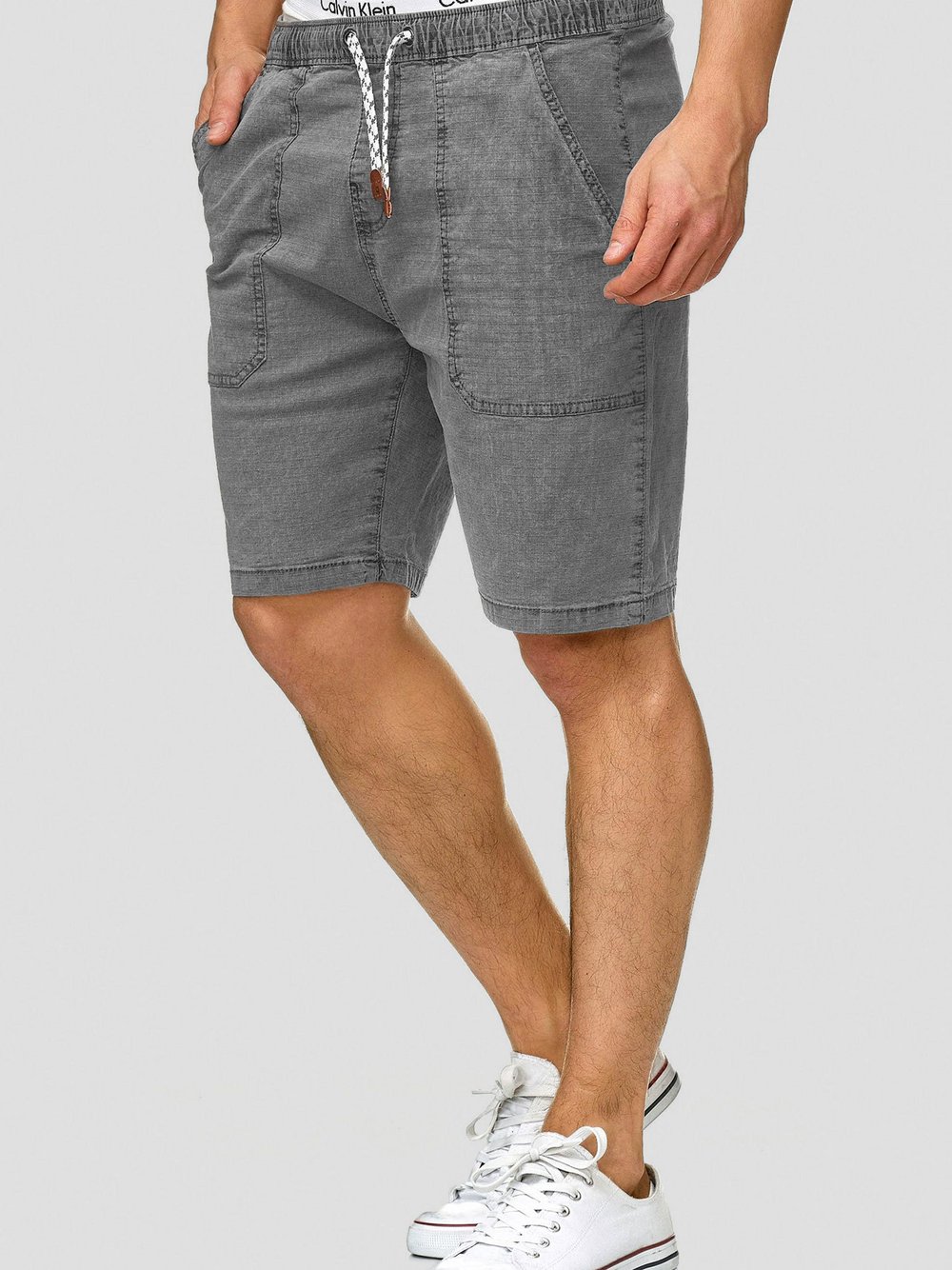 Indicode Shorts Chino Herren Baumwolle grau, XXXL