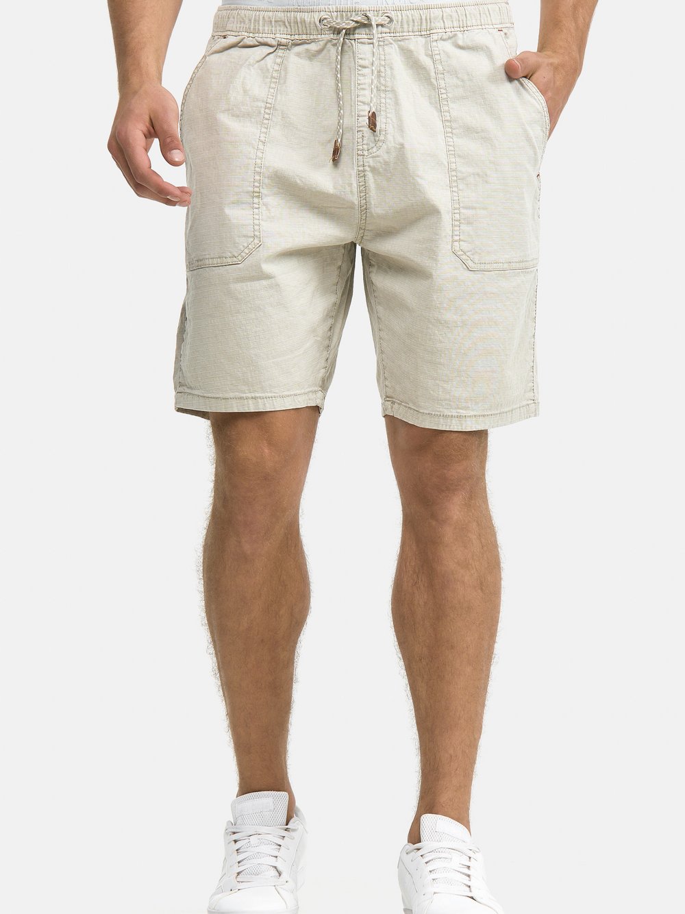 Indicode Shorts Chino Herren Baumwolle grau, S