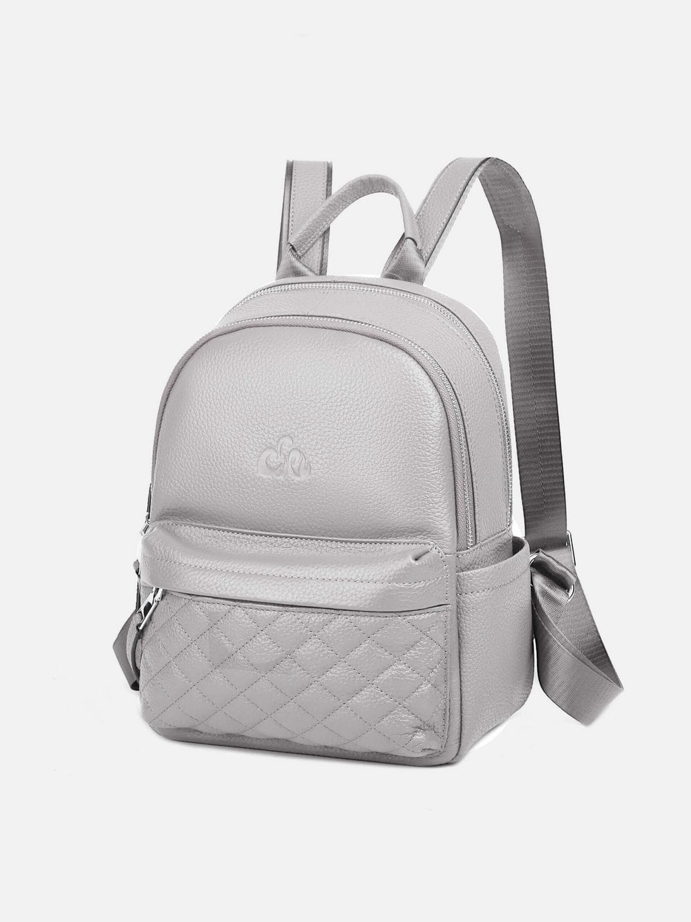 C`iel Cityrucksack Damen Leder grau, ONE SIZE