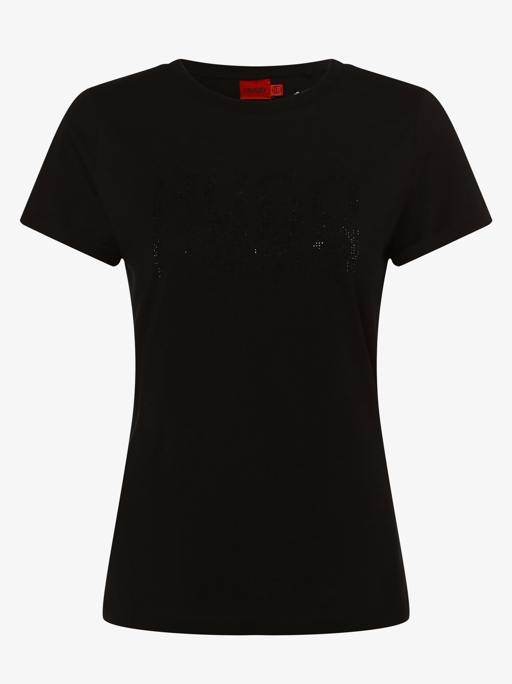 HUGO - T-shirt damski – The Slim Tee 13, czarny