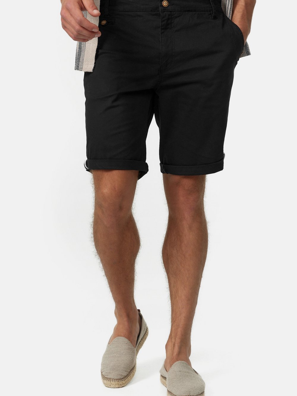 Indicode Shorts Chino Herren Baumwolle schwarz, XXL