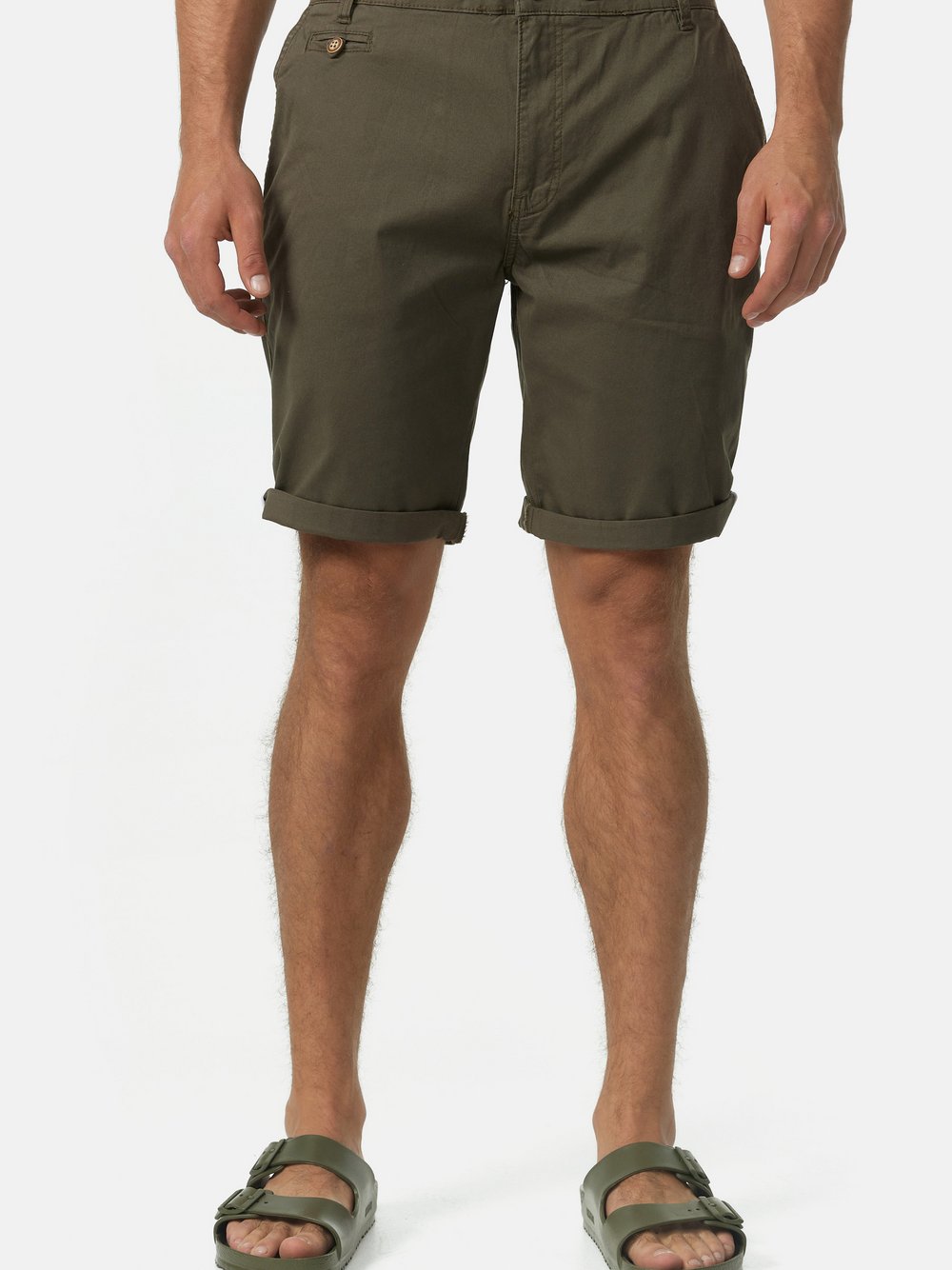 Indicode Shorts Chino Herren Baumwolle grün, XL