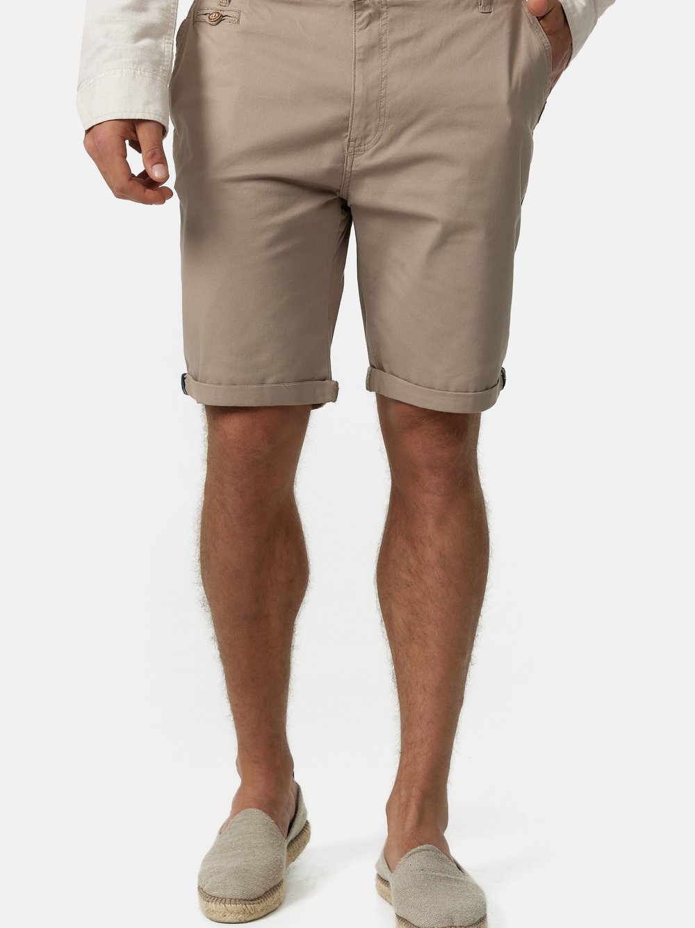 Indicode Shorts Chino Herren Baumwolle grau, L