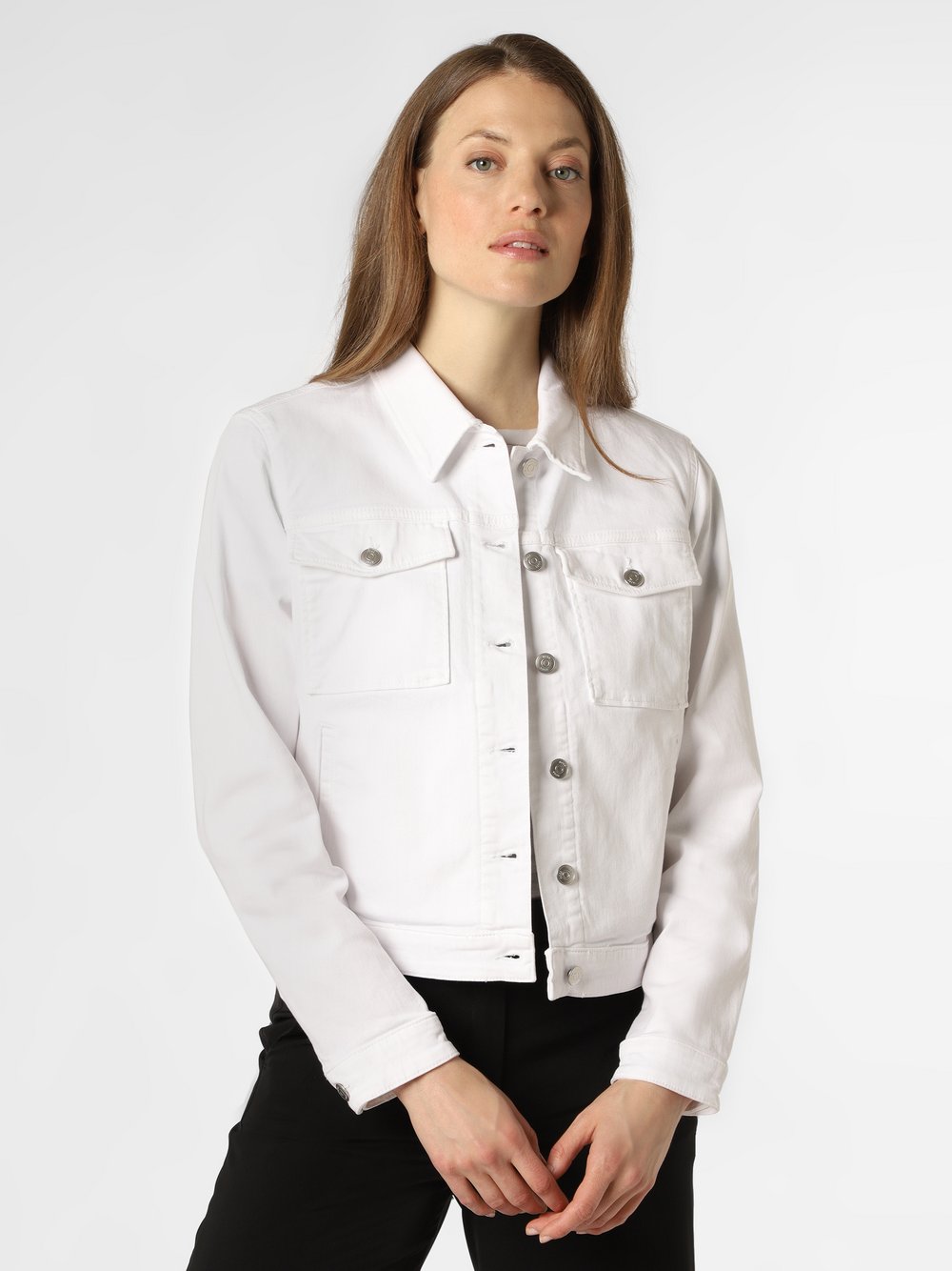 BOSS - Damska kurtka jeansowa – Denim Jacket 1.2, biały