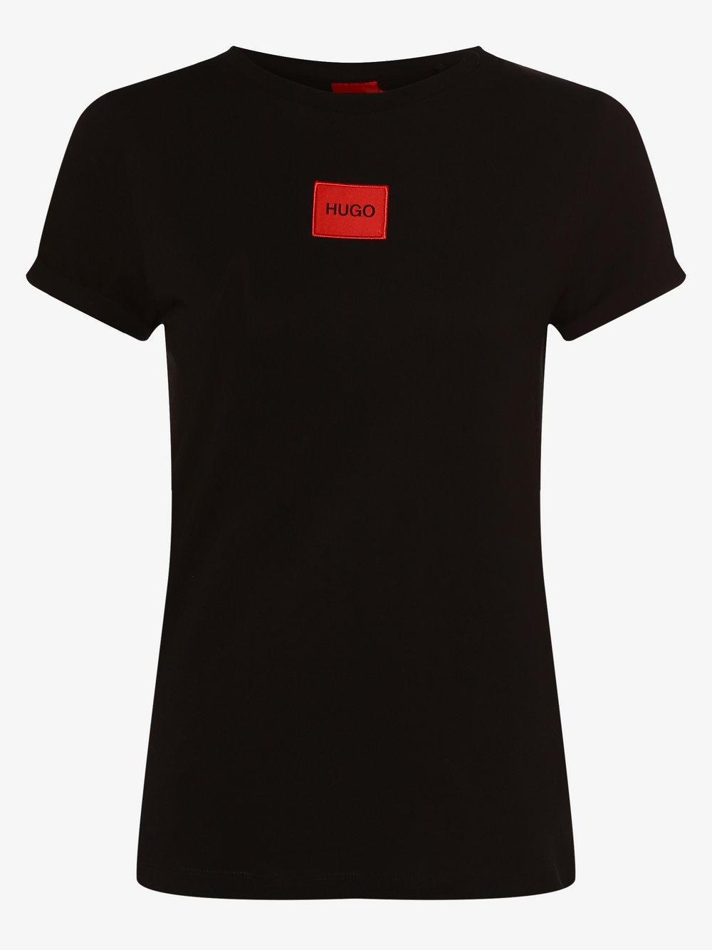 HUGO - T-shirt damski – The SlimTee_redlabel, czarny