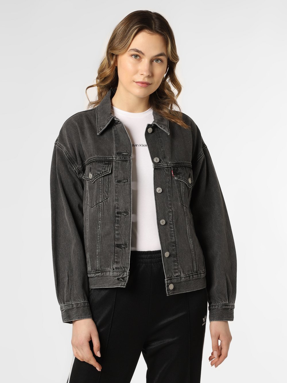 Levi's - Damska kurtka jeansowa, szary|czarny