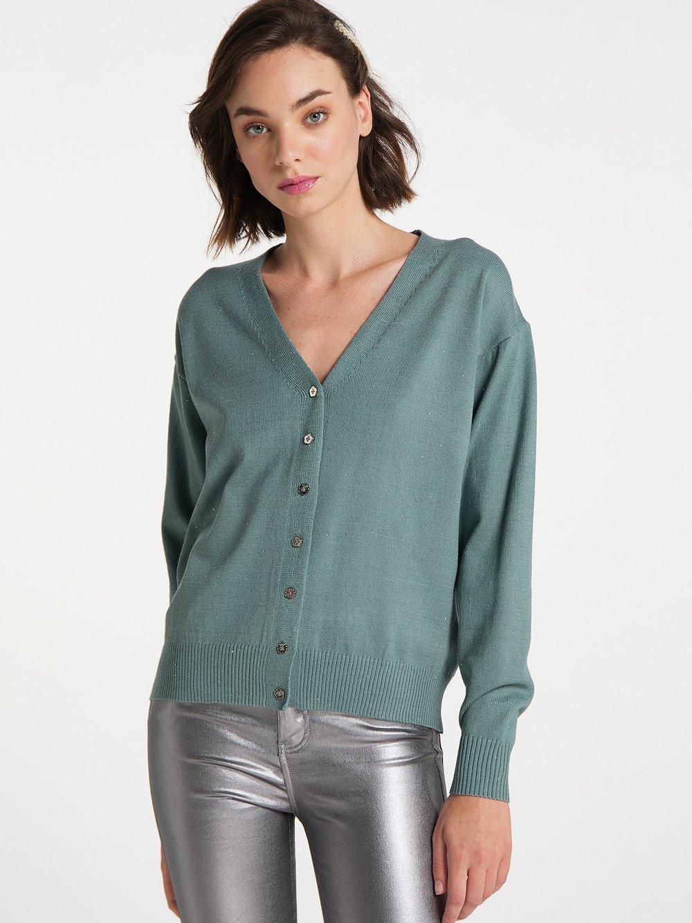 MyMo Strickjacke Damen grün, XL/XXL