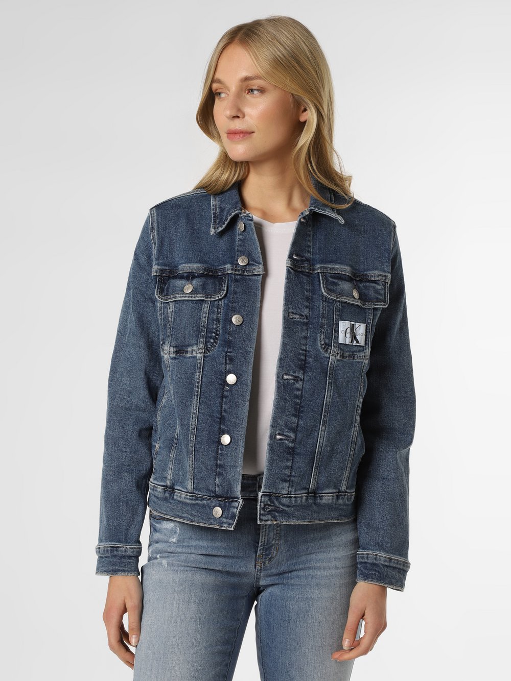 Calvin Klein Jeans - Damska kurtka jeansowa, niebieski