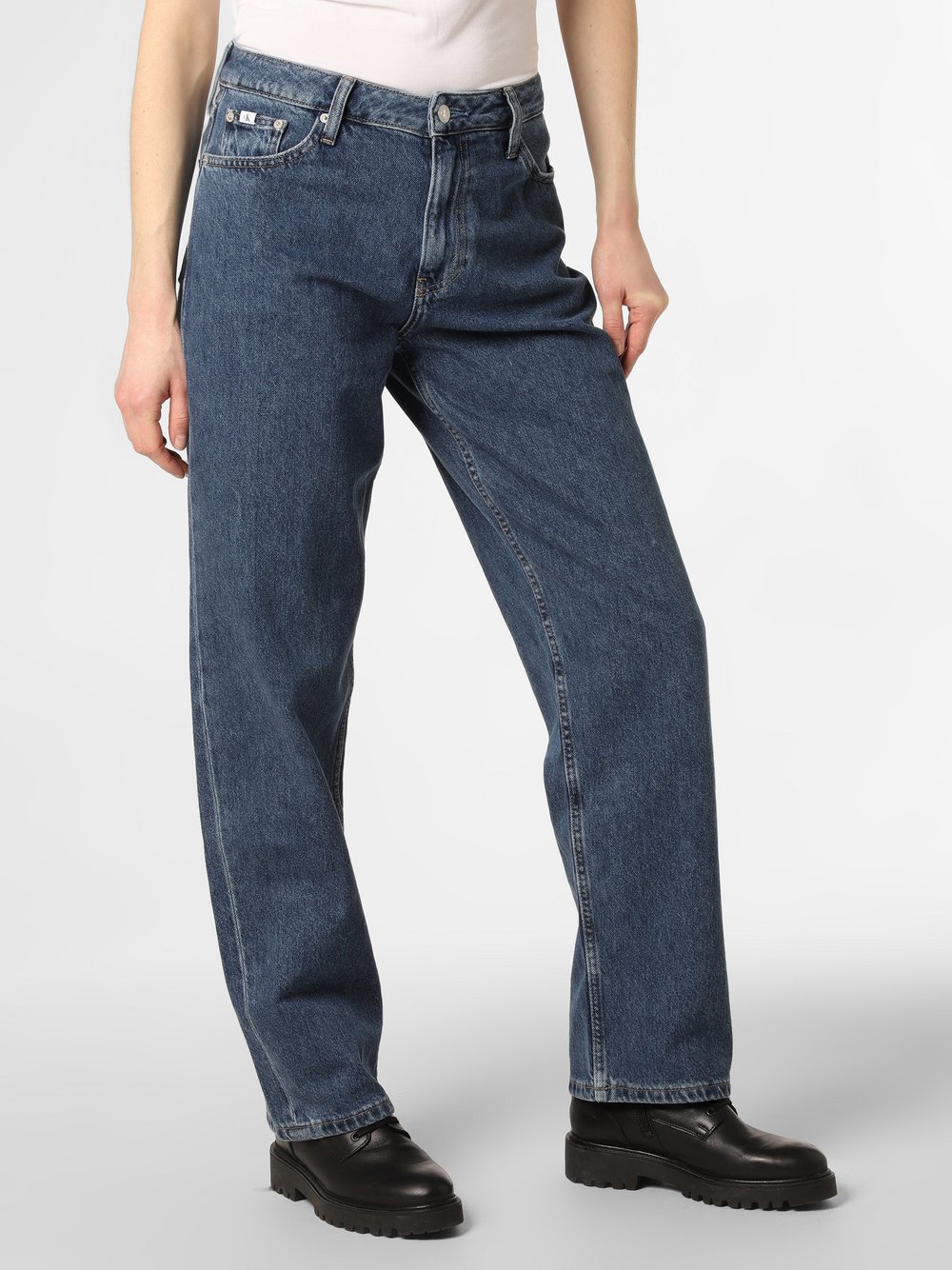 Calvin Klein Jeans - Jeansy damskie – 90s Straight, niebieski