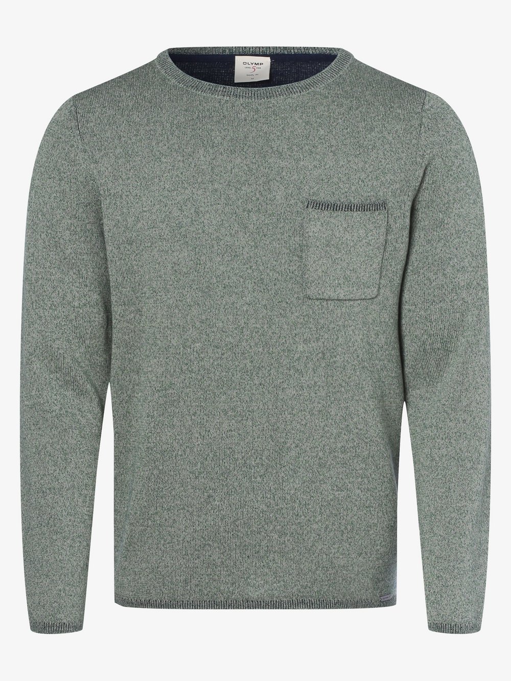 Olymp Level Five - Sweter męski z dodatkiem lnu, zielony