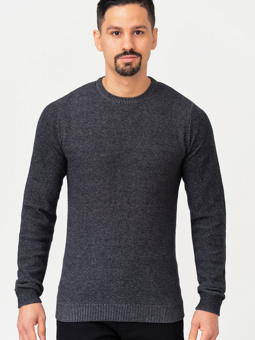 Jeff Strickpullover Herren Baumwolle schwarz, S