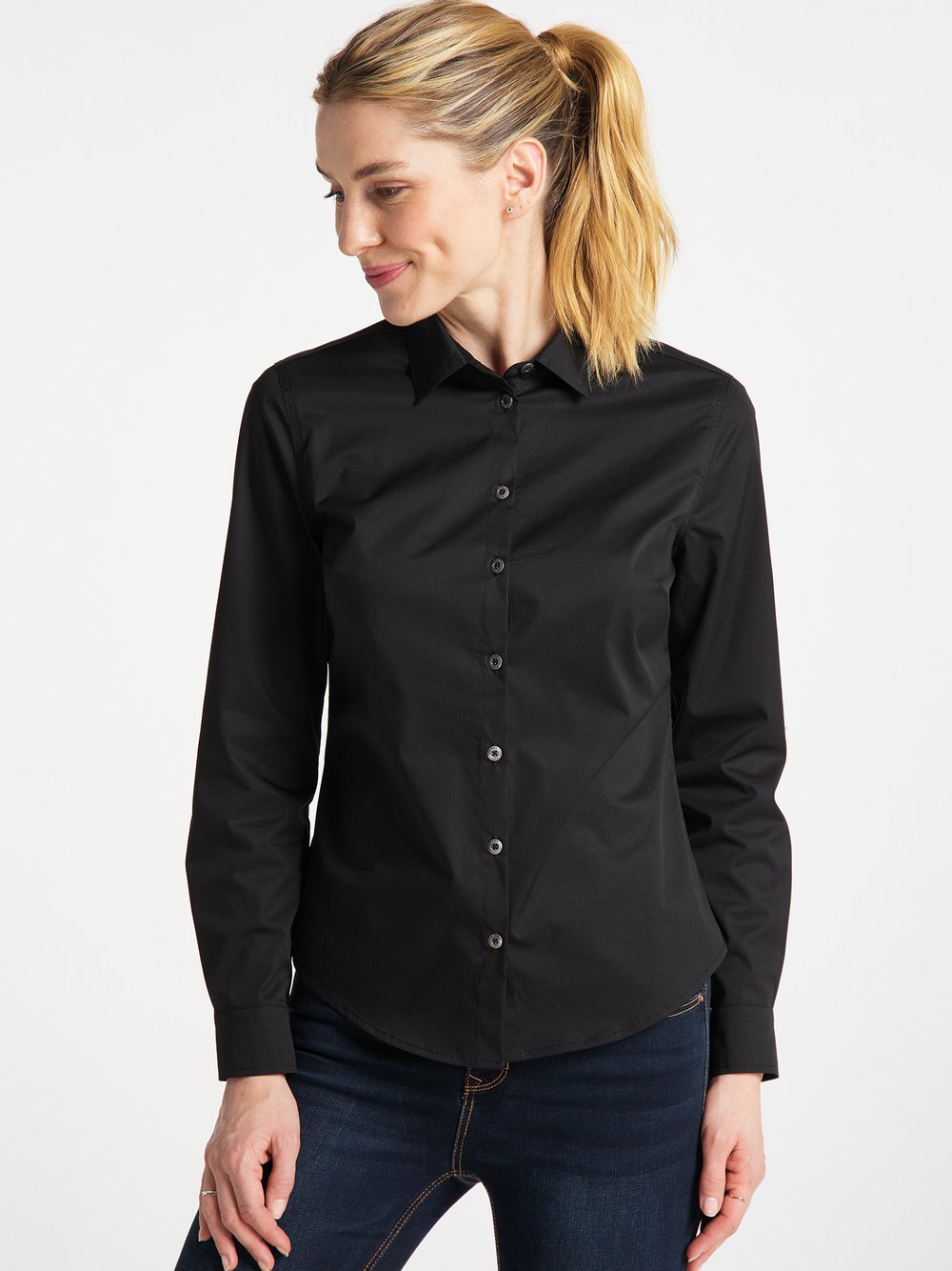 Usha Bluse Damen Baumwolle schwarz, XXL