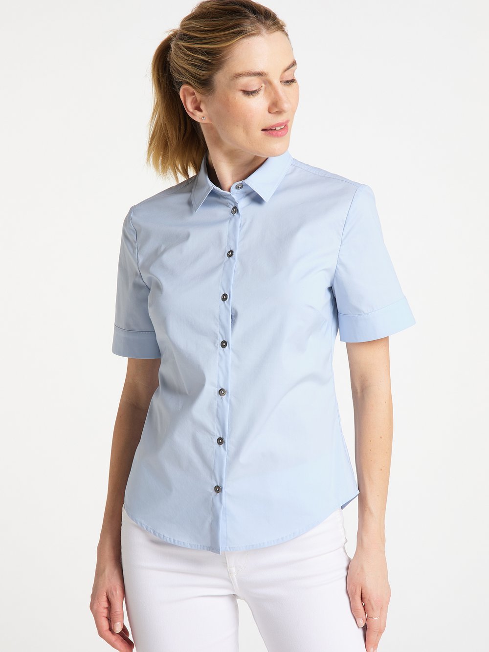 Usha Bluse Damen Baumwolle blau, XXL