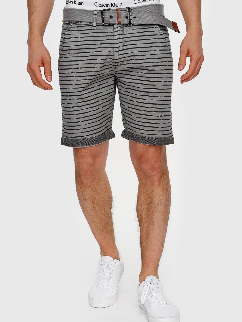 Indicode Shorts Chino Herren Baumwolle grau, XS