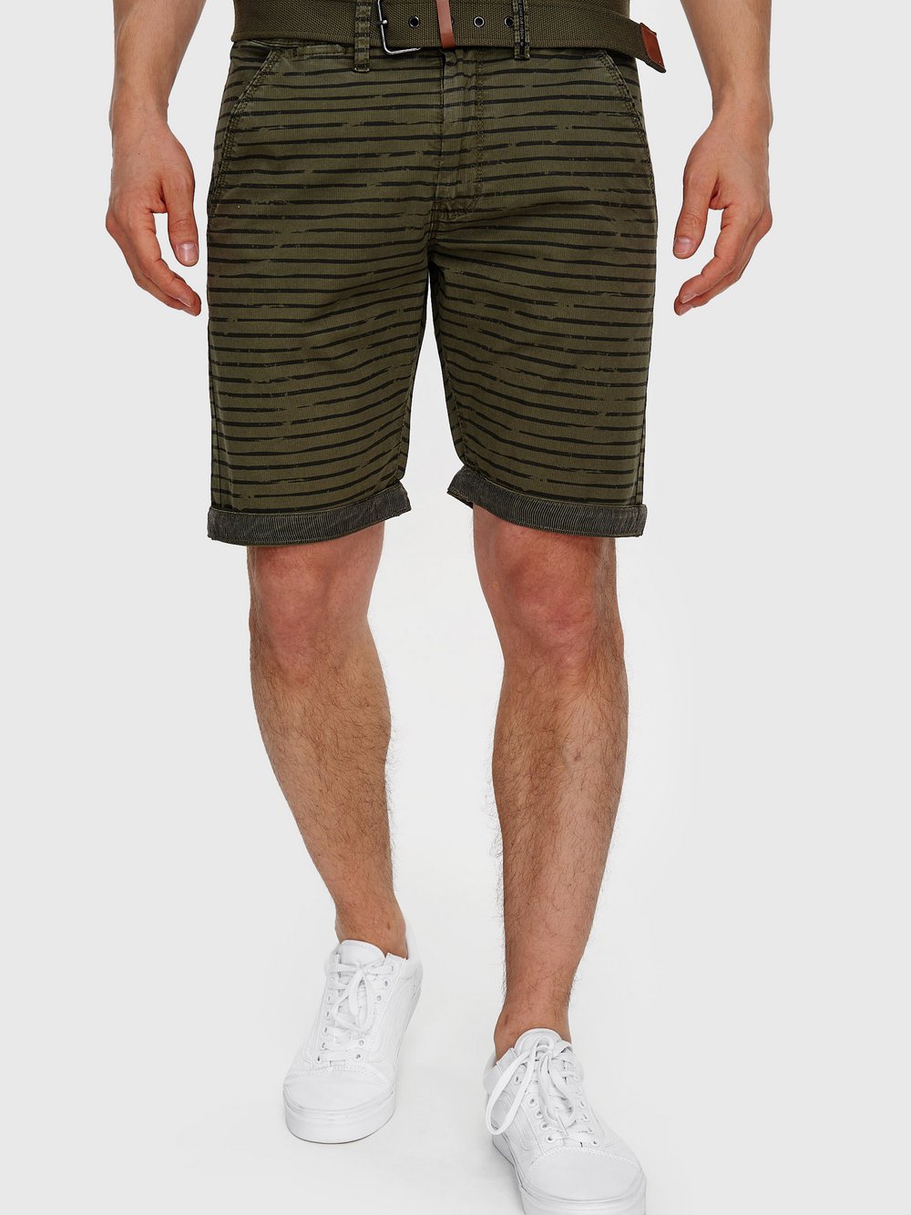 Indicode Shorts Chino Herren Baumwolle grün, M