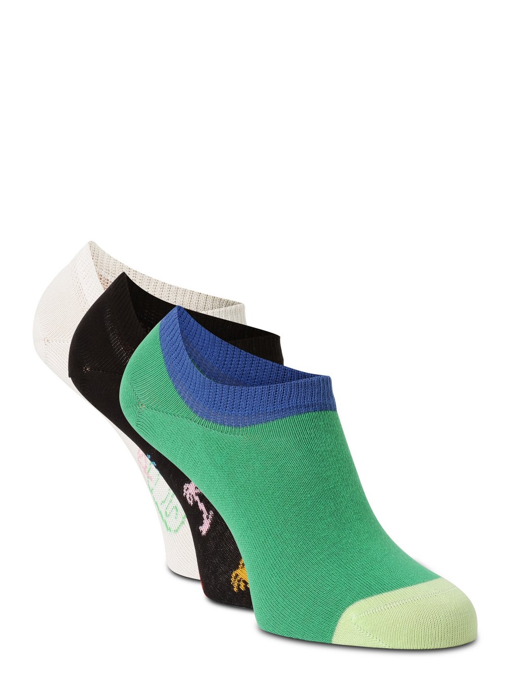 Happy Socks - Skarpety do obuwia sportowego pakowane po 3 szt., czarny|wielokolorowy